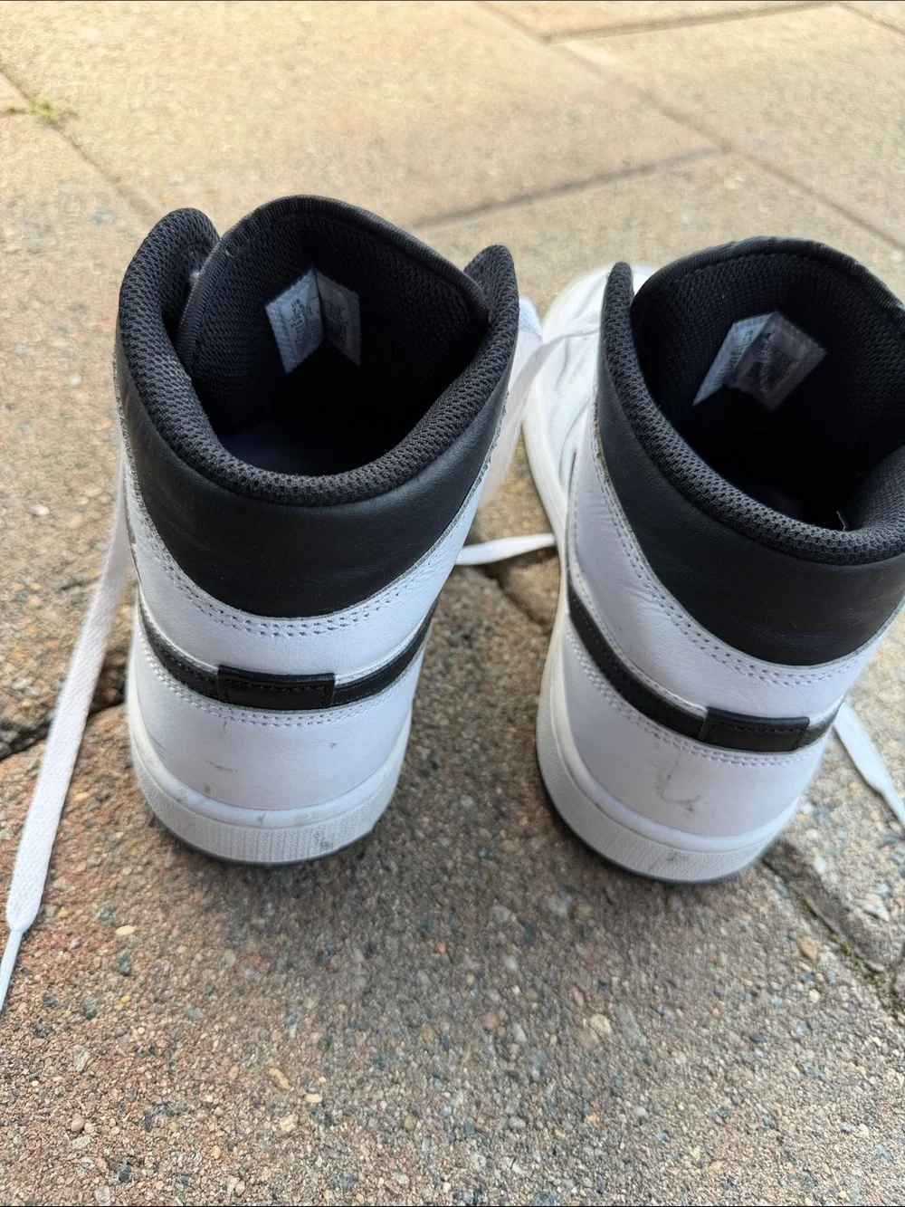 Jordan White and Black High-Top Sneakers